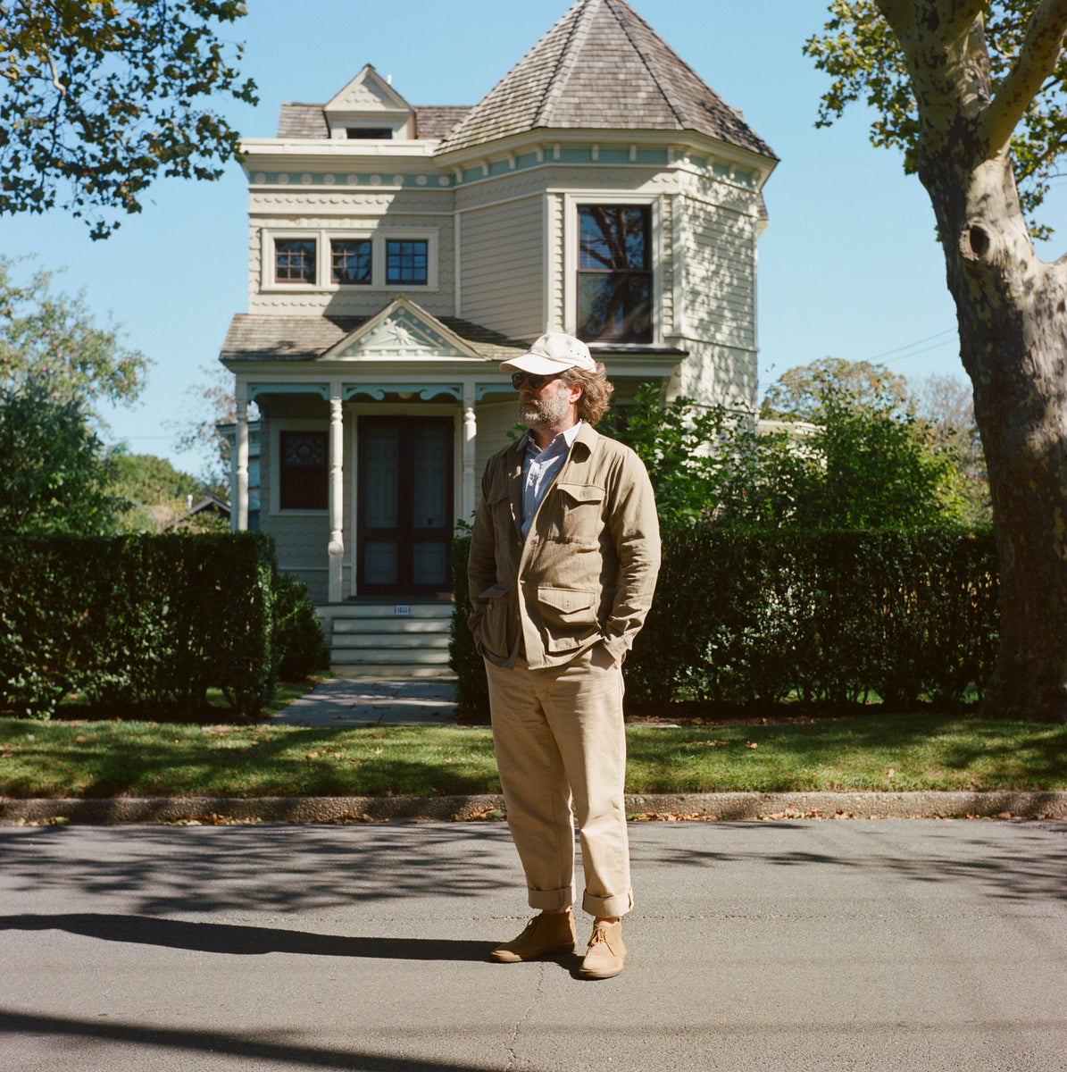 Coggins Chore Jacket in Olive Cotton Canvas Quaker Marine Supply Co.