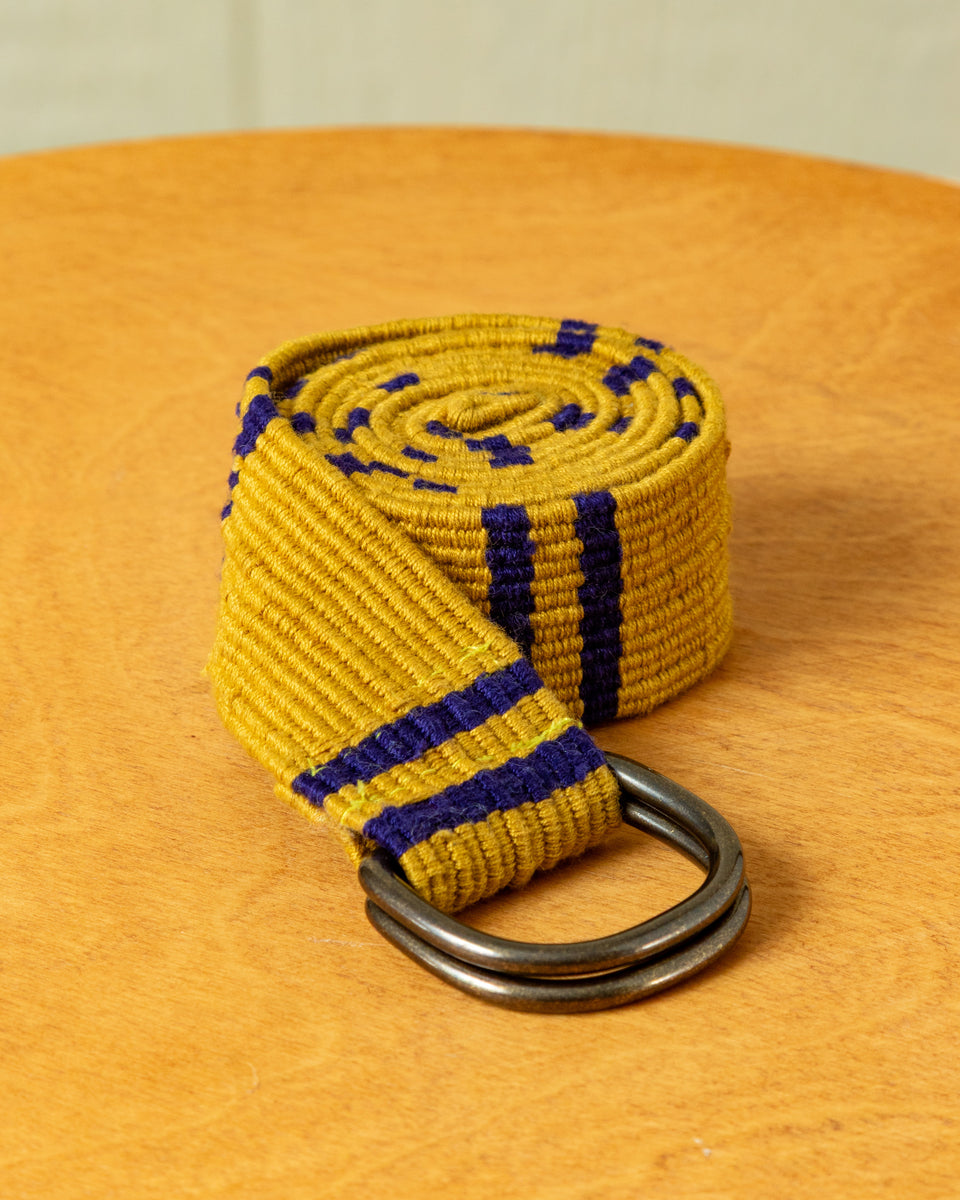 D-Ring Belt in Old Gold/Navy Regimental Stripe – Quaker Marine