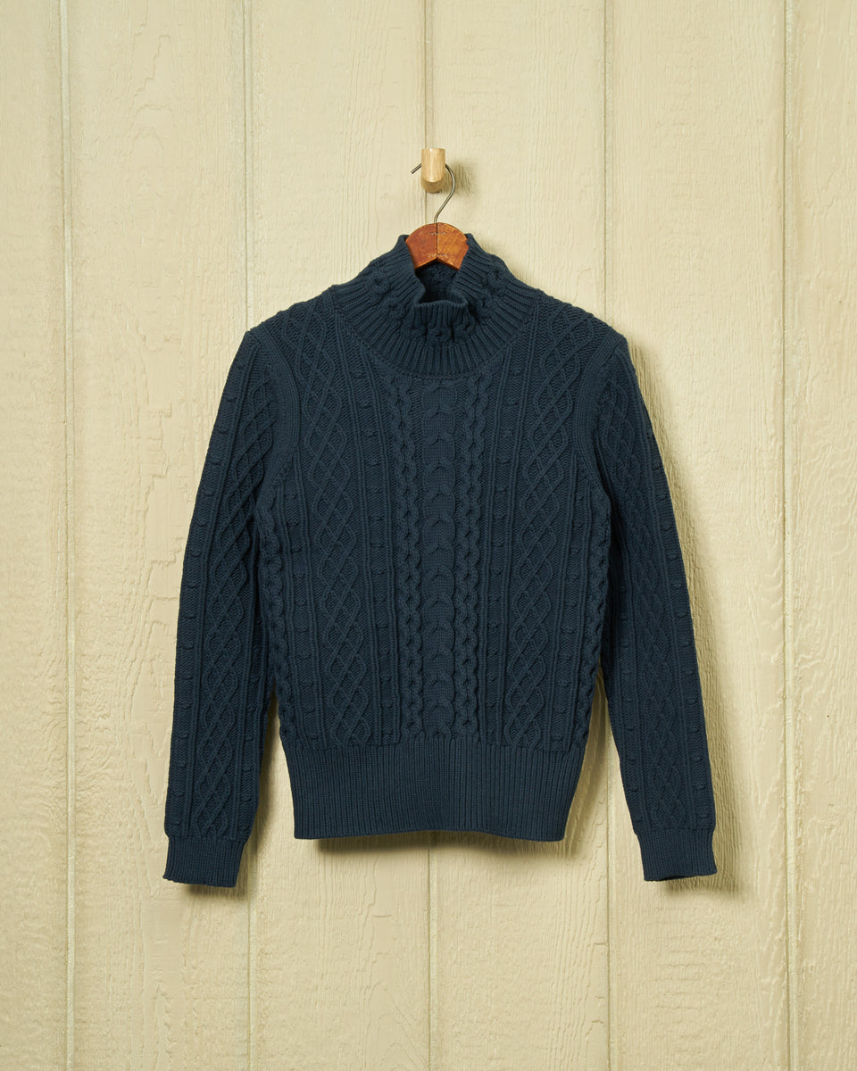 Stowe Turtleneck Sweater in Navy – Quaker Marine Supply Co.