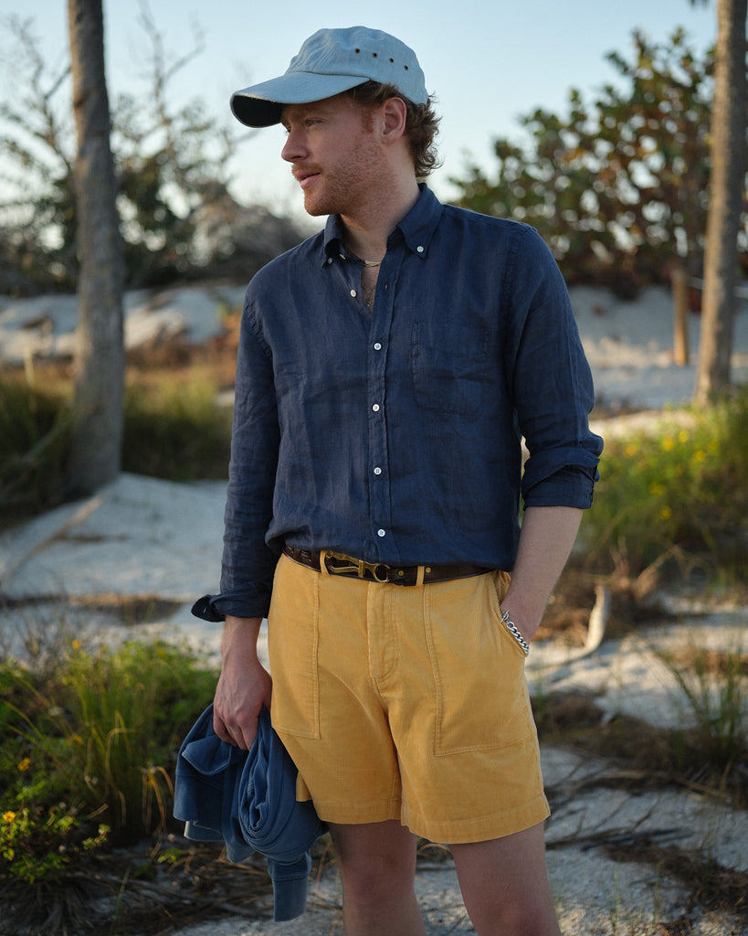 Garment Dyed Oxford Shirt in Weathered Navy  Quaker Marine Supply Co.