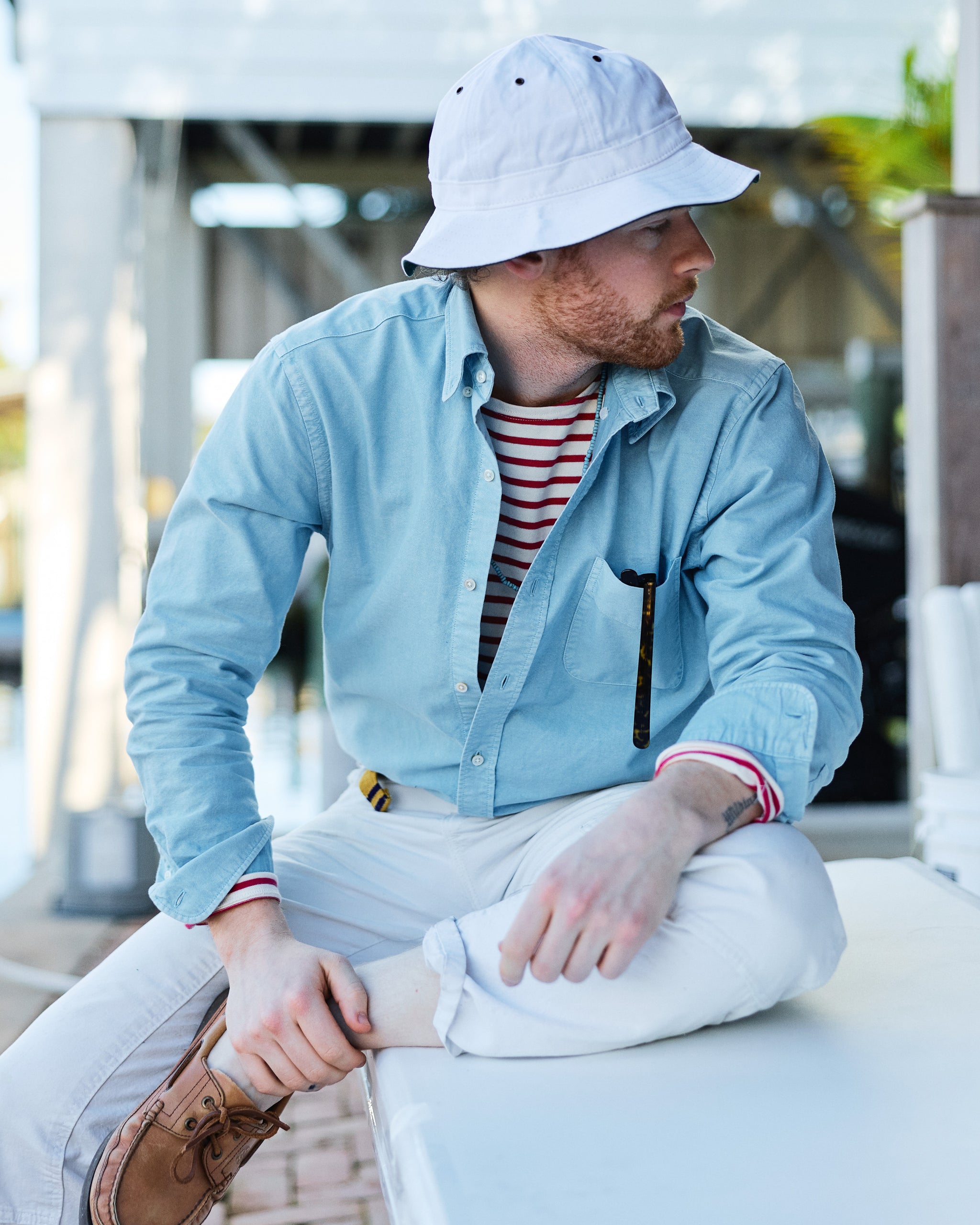 Standard Sailing Hat in White – Quaker Marine Supply Co.