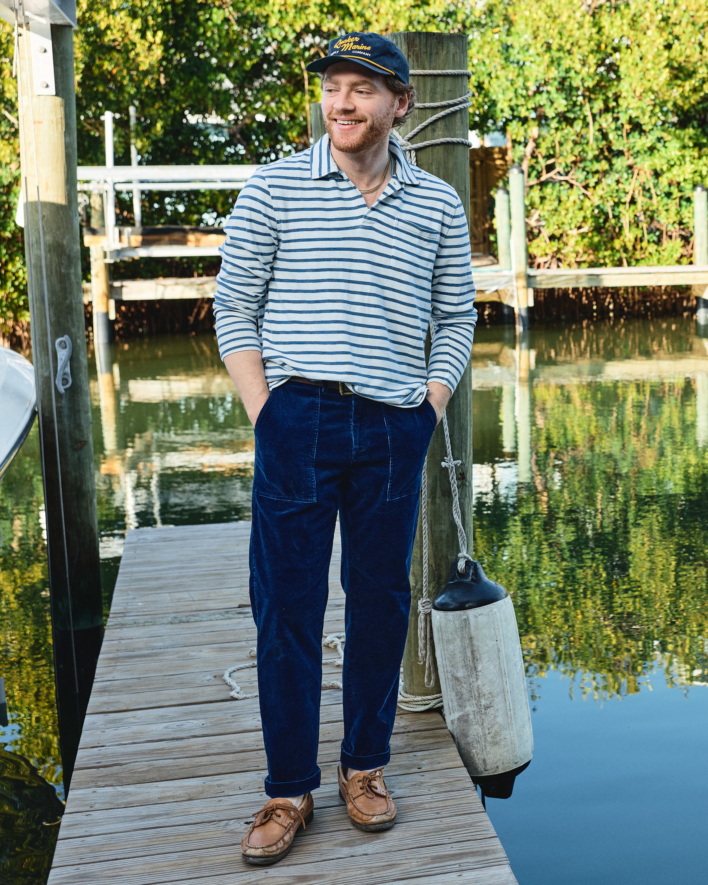 quakermarine Ventura Pant in True Indigo Corduroy