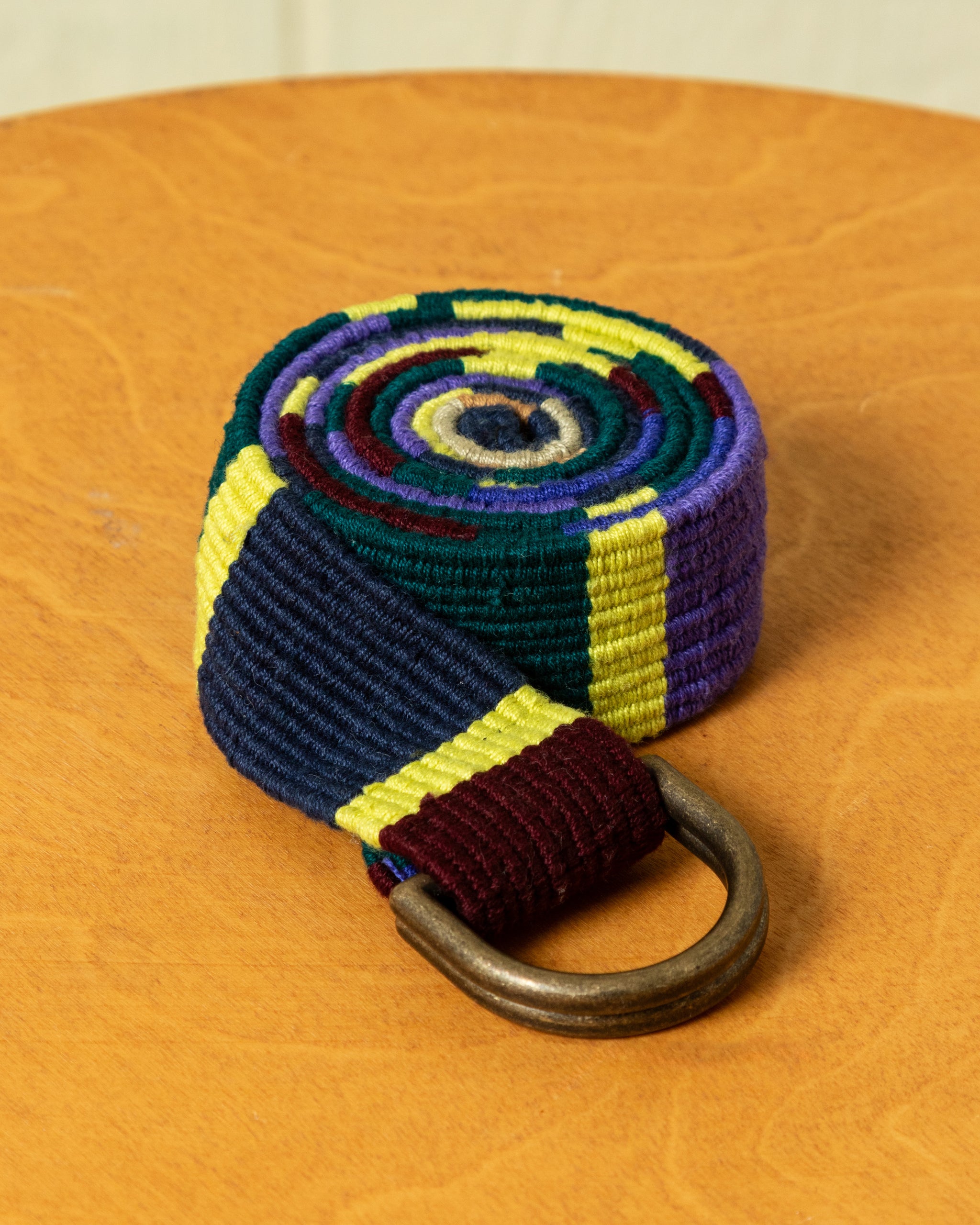 2533 Cotton Woven Stripe Waist Belt Double D Ring Multicolored Girl Teen D Ring Cotton Belt, 1.5 main image 2