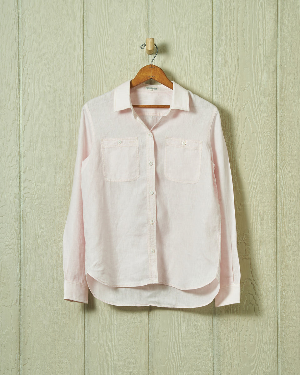 Women's Linen Work Shirt in Petal – Quaker Marine Supply Co.