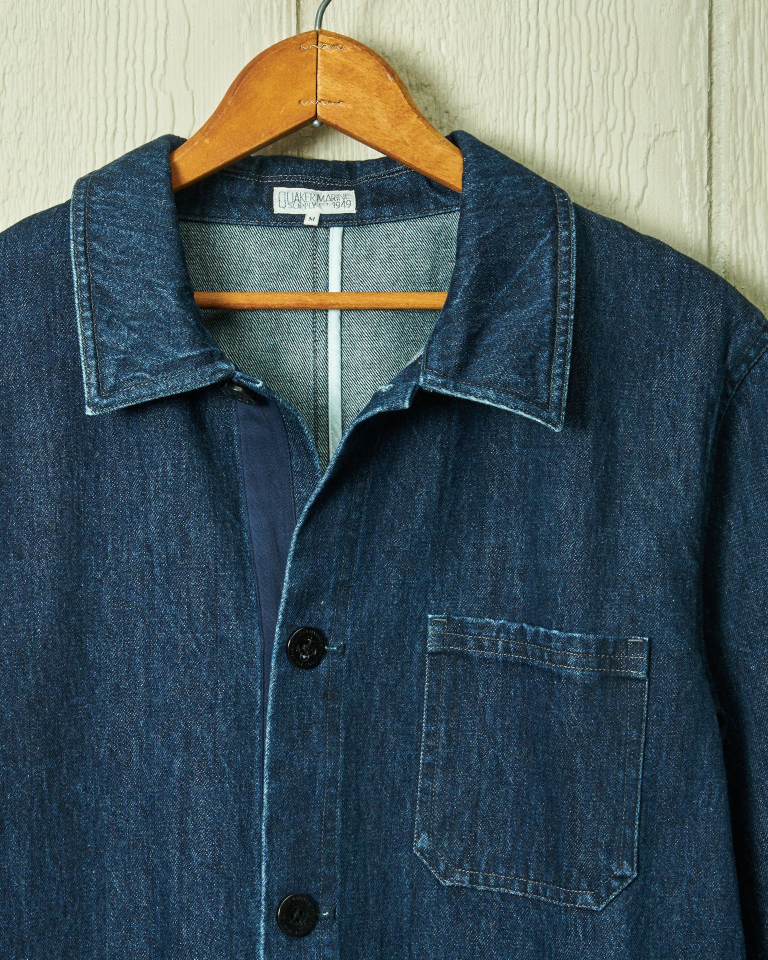 French Workman's Jacket in Mid Wash Denim – Quaker Marine Supply Co.