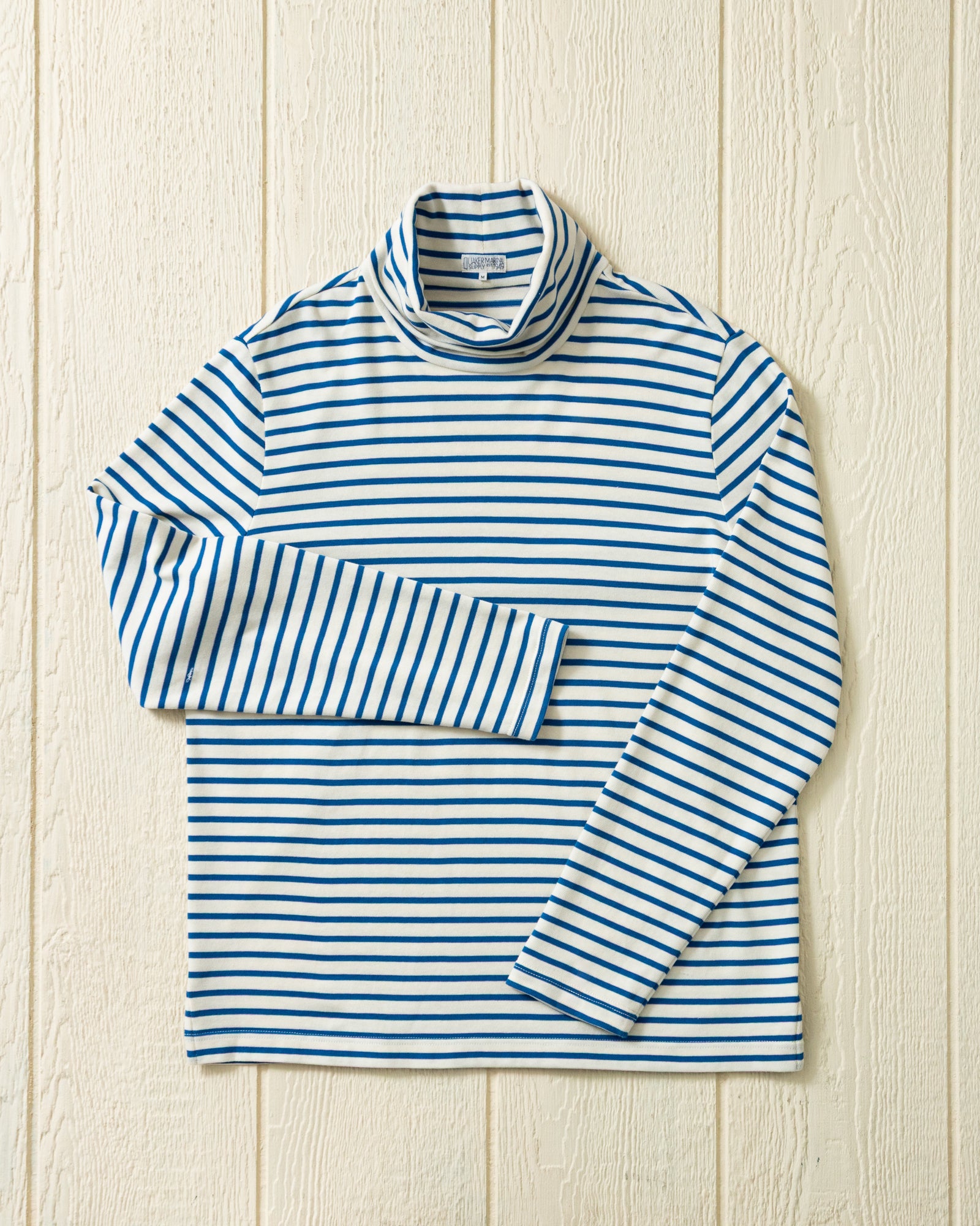 Calypso Turtleneck in Off White/Atlantic Blue – Quaker Marine