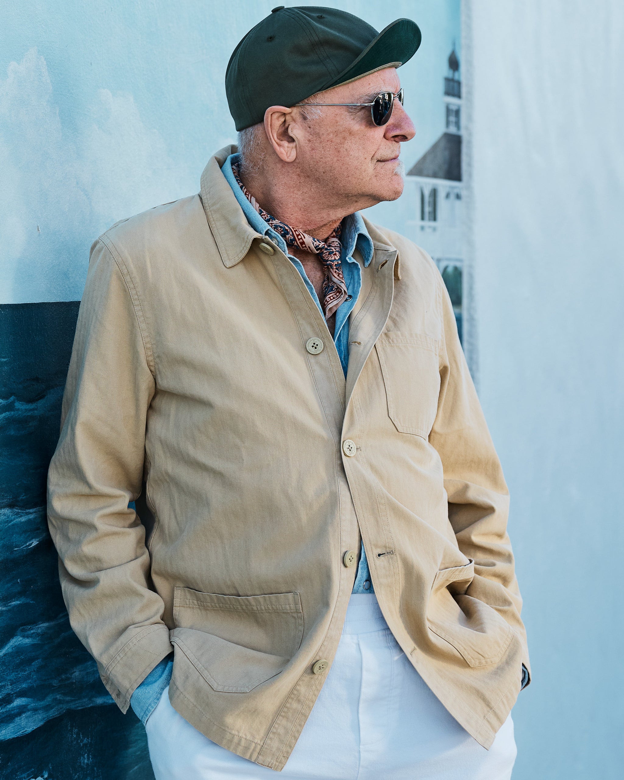 French Workman's Jacket in Khaki Herringbone – Quaker Marine
