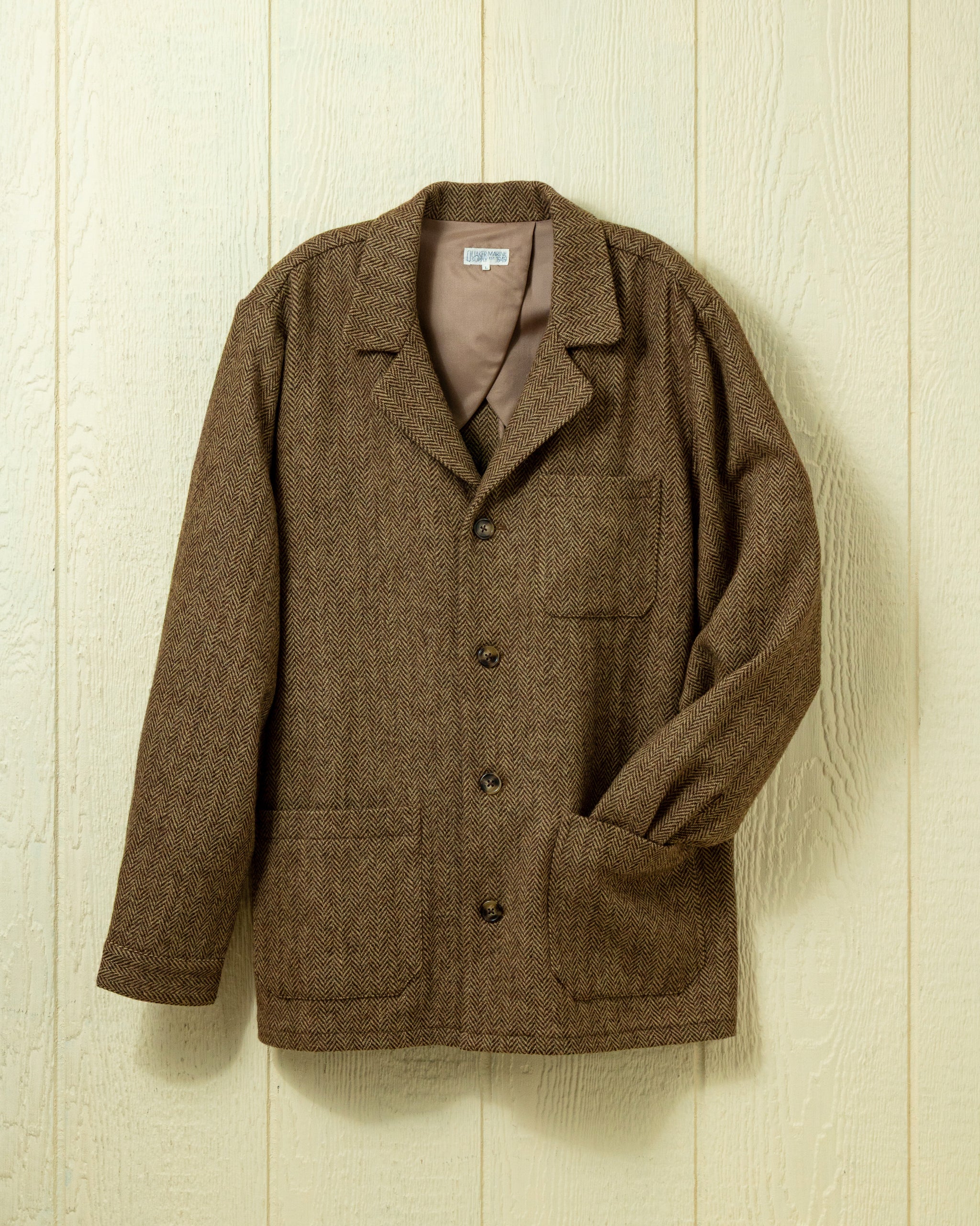 Loafer Jacket in Chestnut Herringbone – Quaker Marine Supply Co.