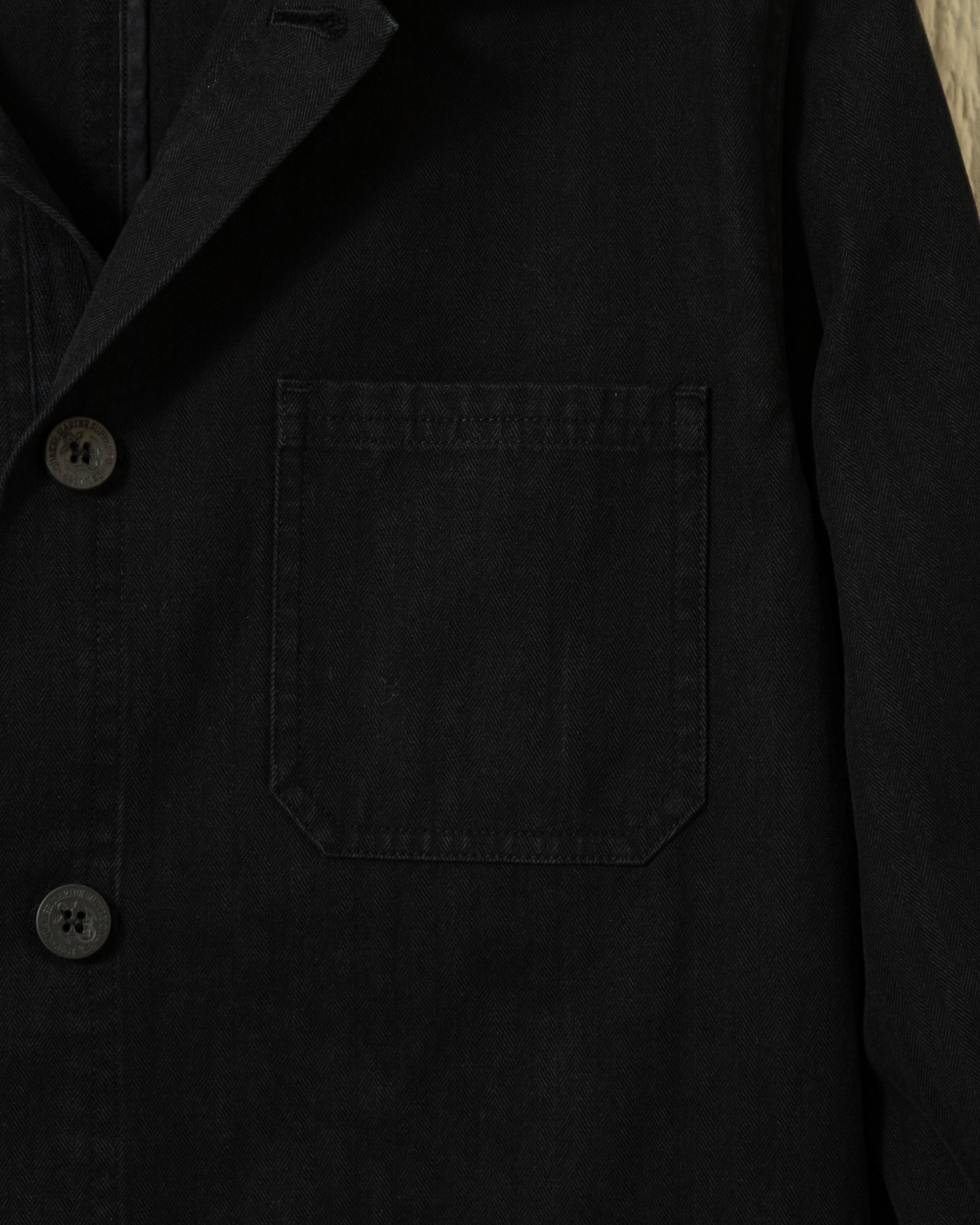 French Workman Jacket Rework French Workman’s Jacket in Graphite Herringbone – Quaker Marine Supply Co.