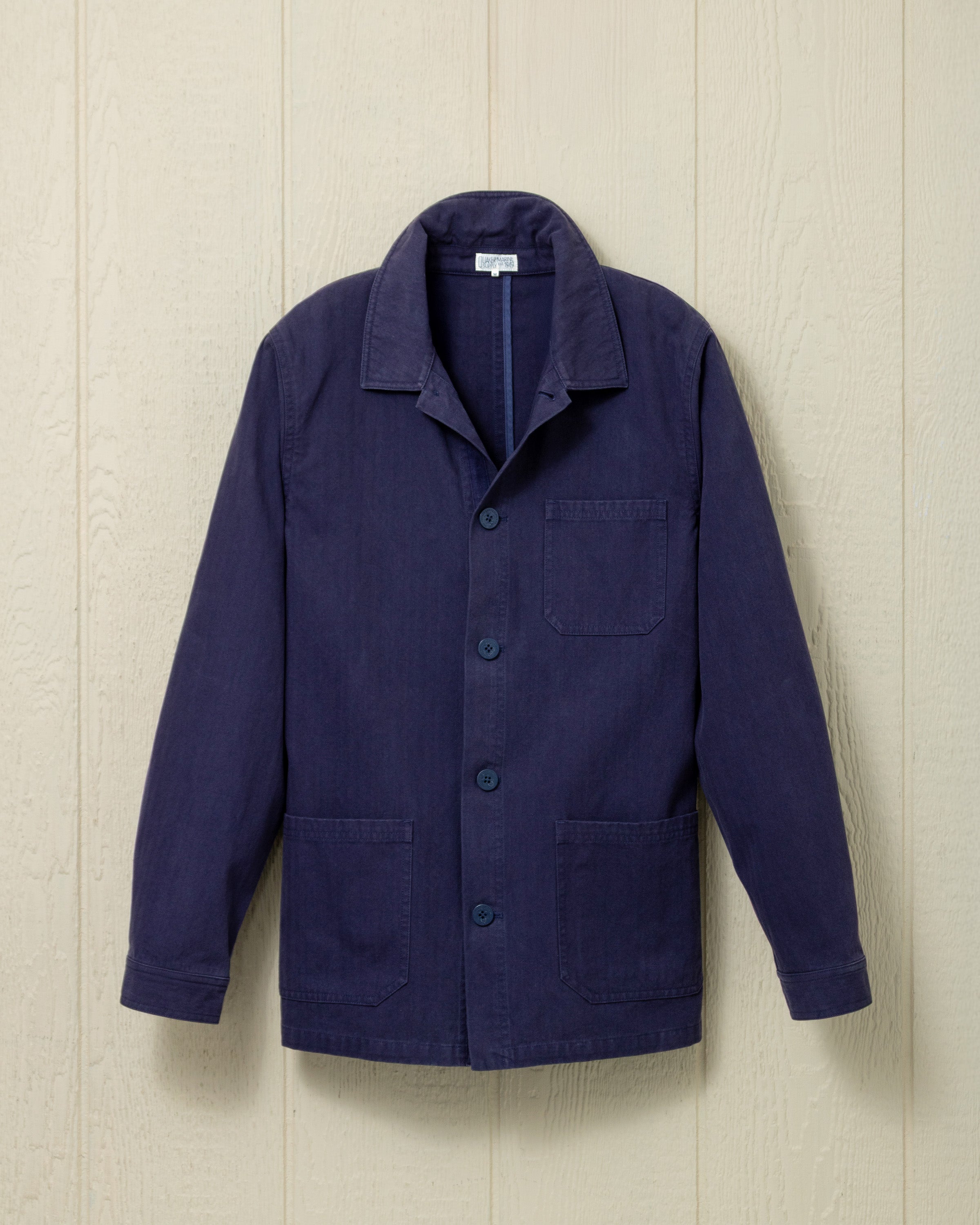 French Workman Jacket Rework French Workman’s Jacket in Navy Herringbone – Quaker Marine Supply Co.