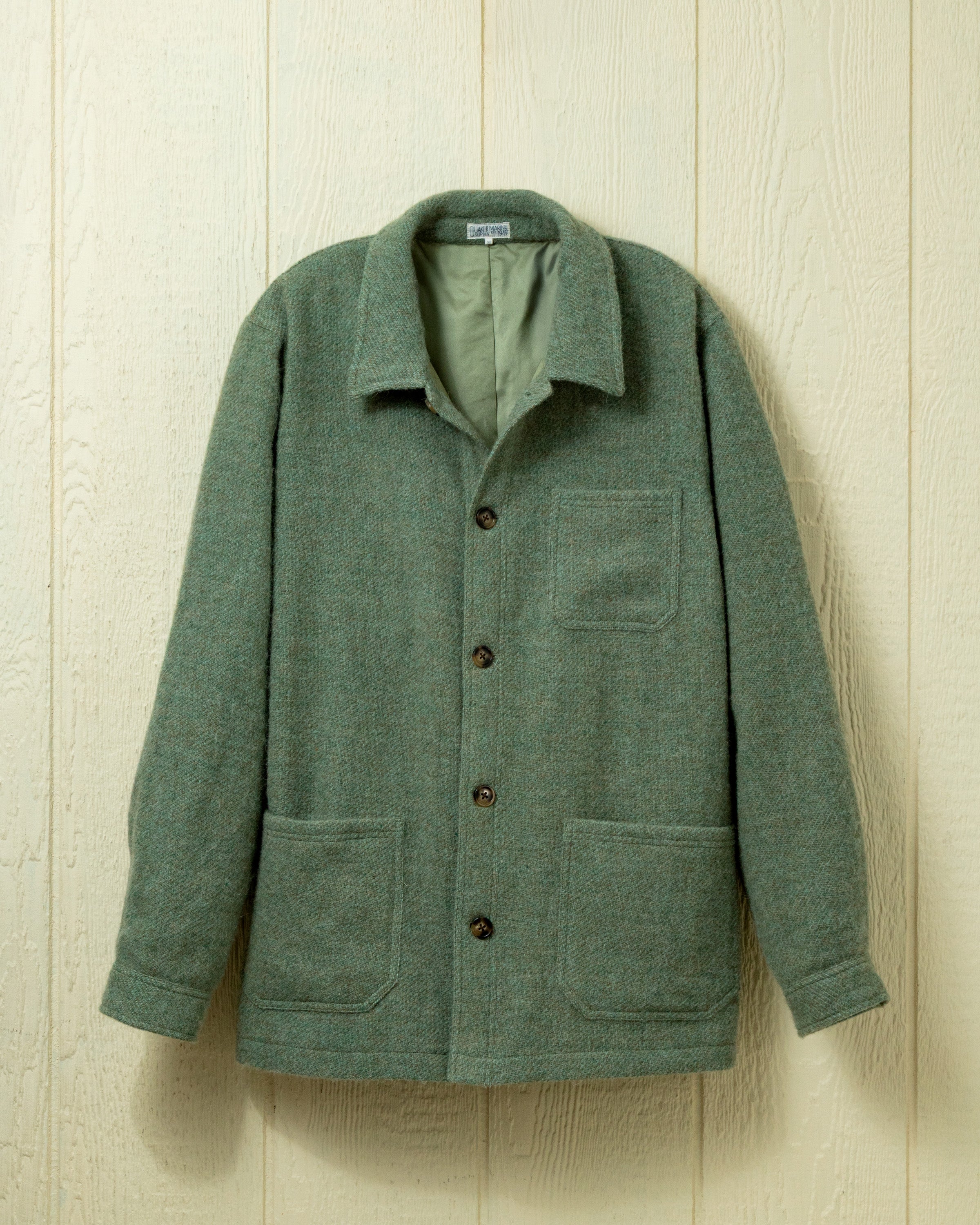 Shetland Wool French Workman's Jacket in Lovat Green – Quaker
