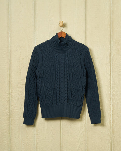 Stowe Turtleneck Sweater in Navy – Quaker Marine Supply Co.