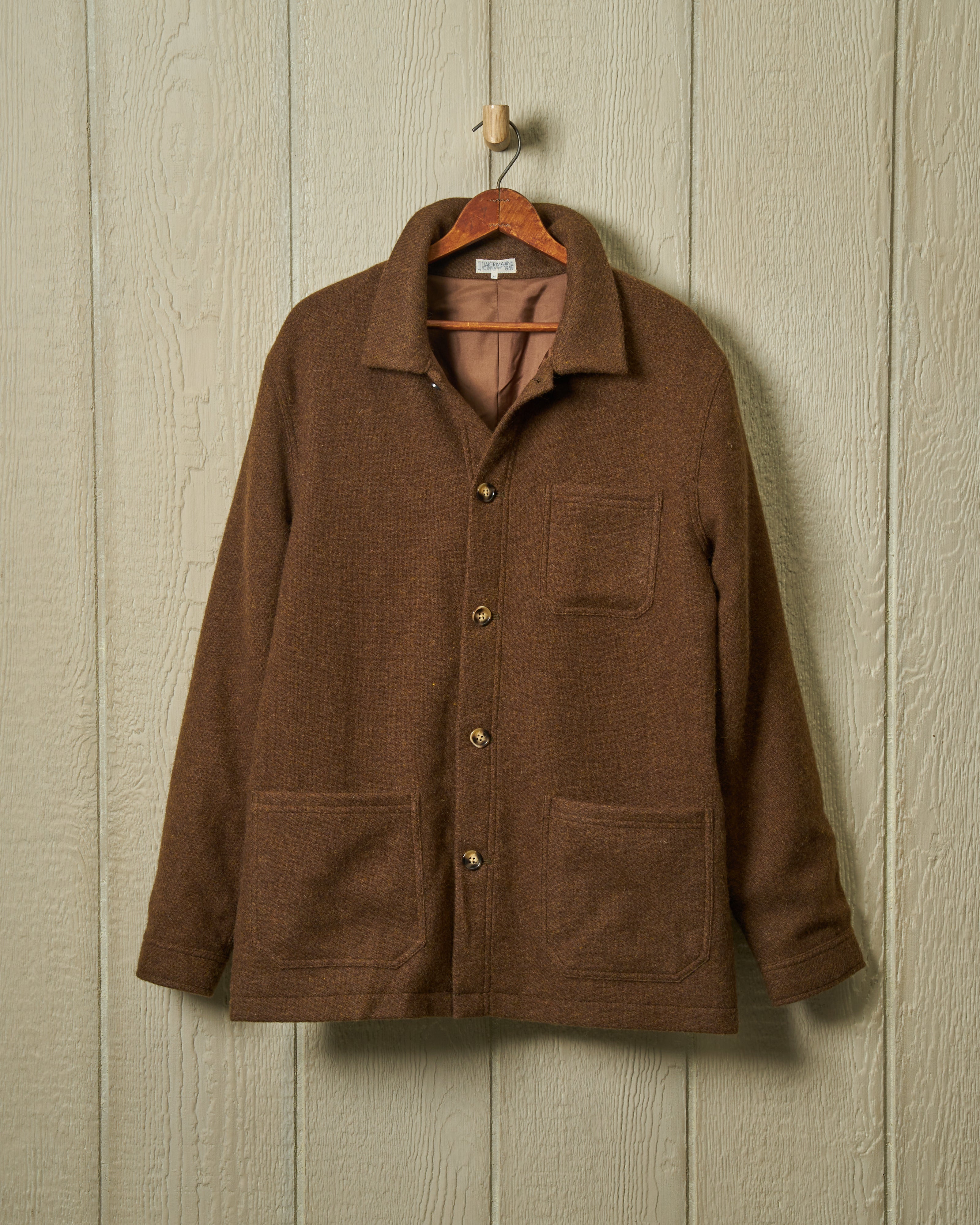 Shetland Wool French Workman's Jacket in Brown Heather – Quaker