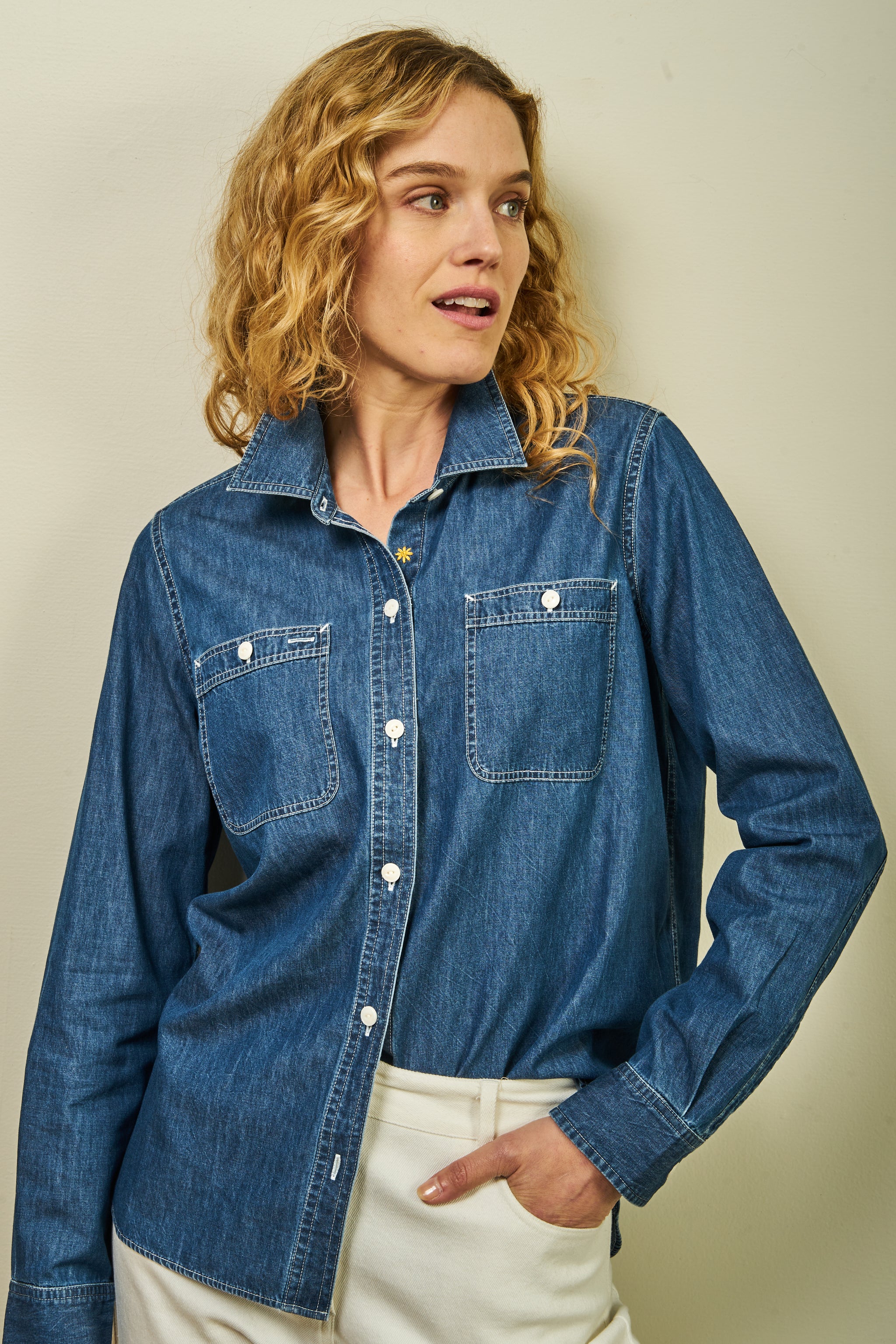 Women's Work Shirt in Denim – Quaker Marine Supply Co.