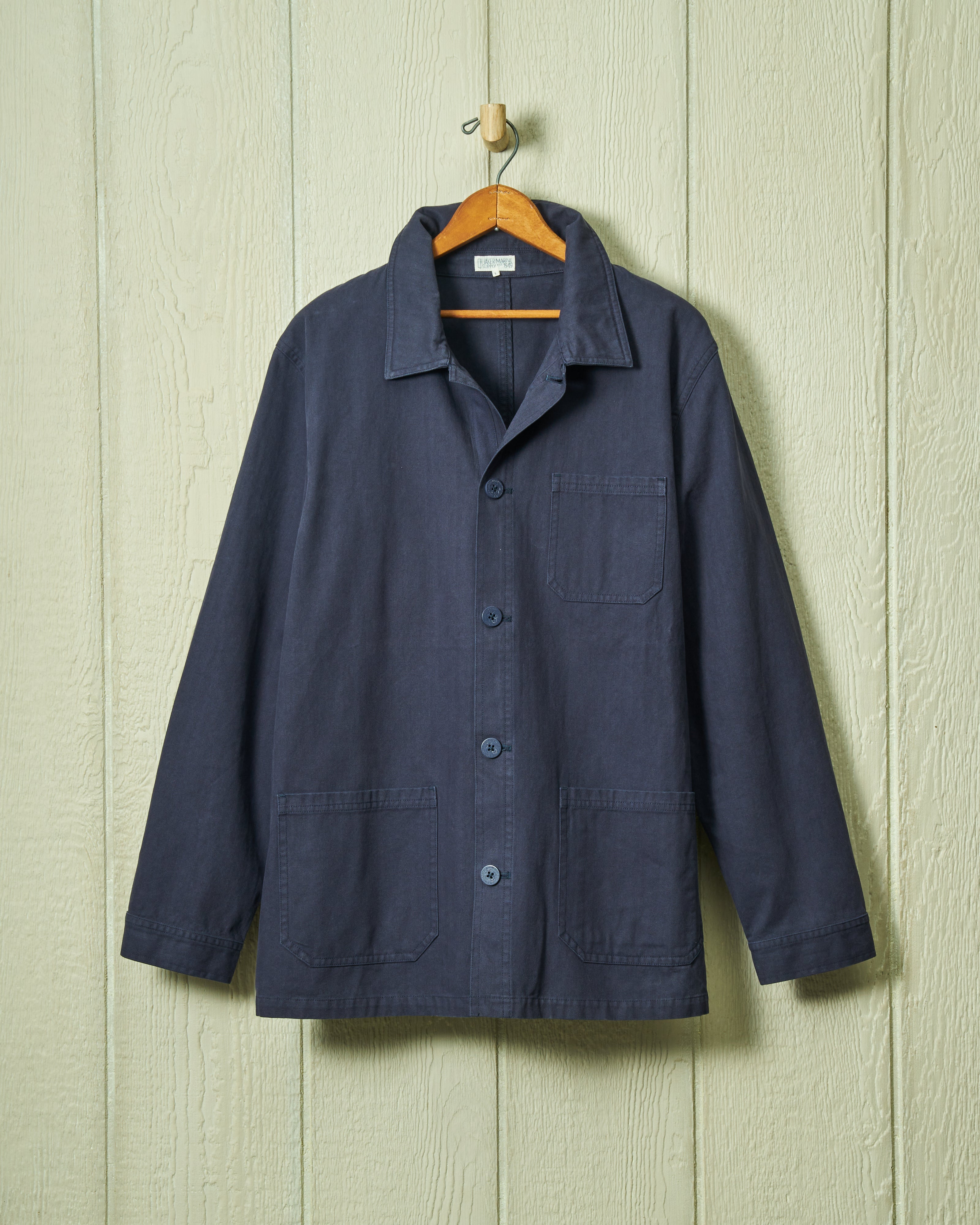 French Workman Jacket Rework French Workman’s Jacket in Navy Herringbone – Quaker Marine Supply Co.