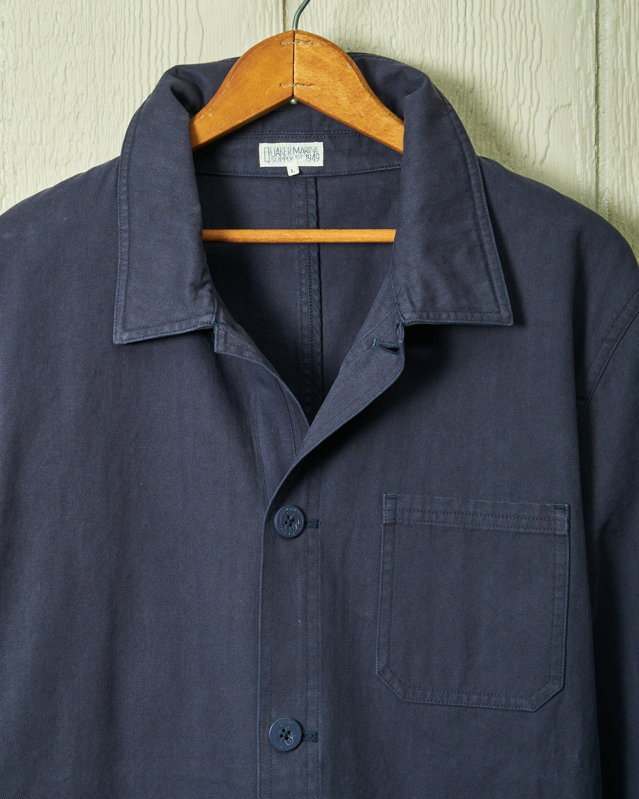 French Workman's Jacket in Navy Herringbone – Quaker Marine Supply Co.