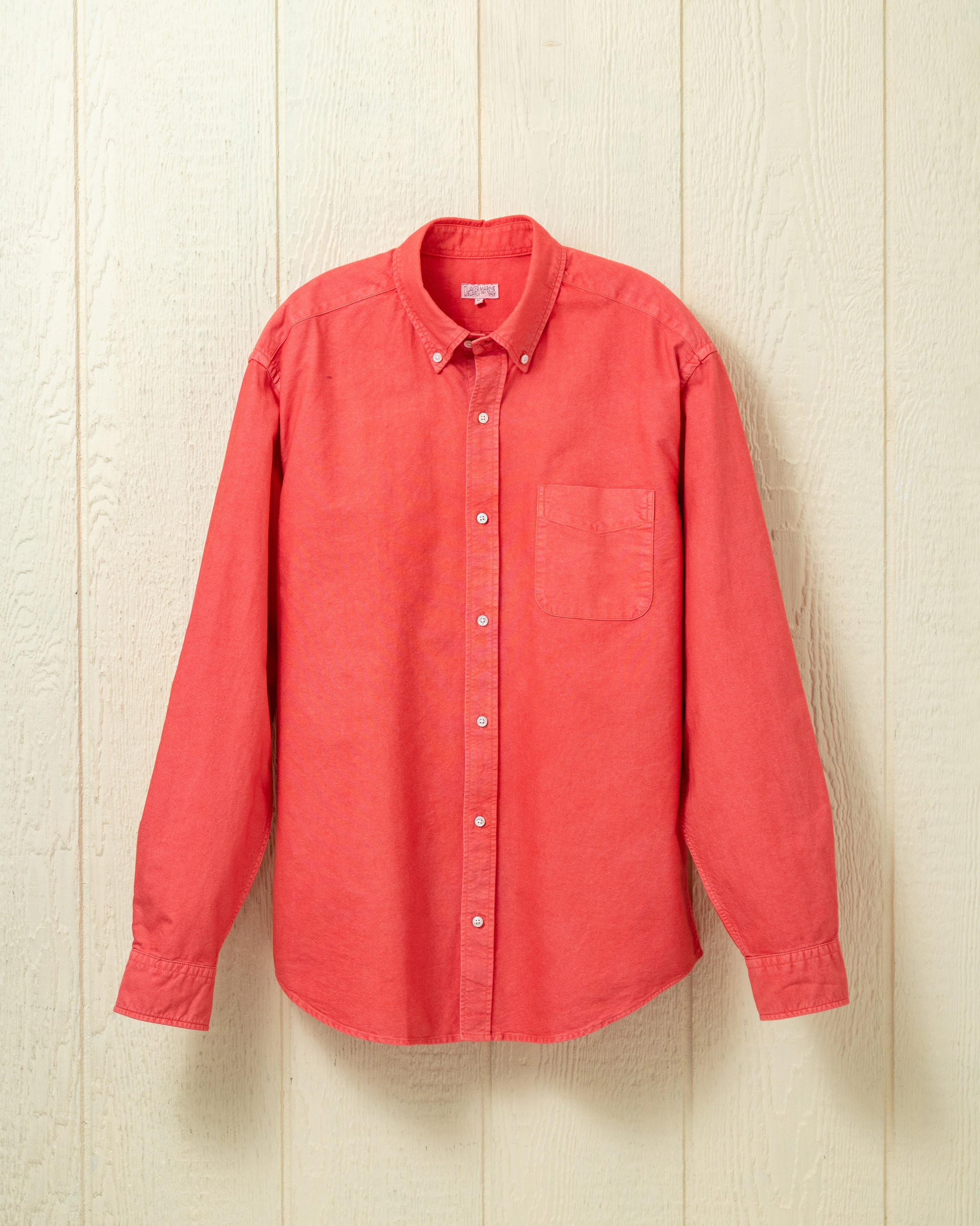 Garment Dyed Oxford Shirt in Coral M Garment Dyed Oxford Shirt in Coral M