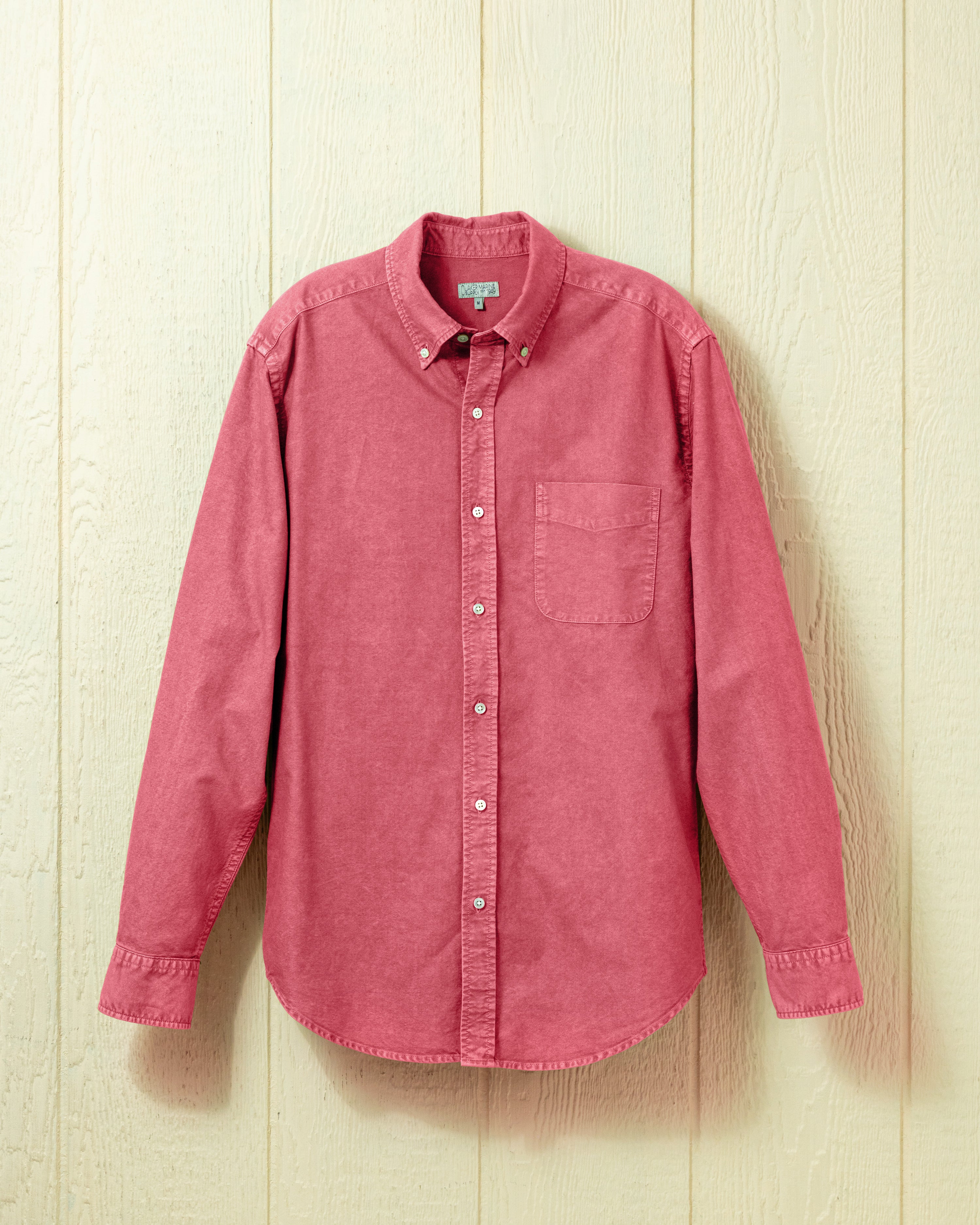 Garment Dyed Oxford Shirt in Faded Red S